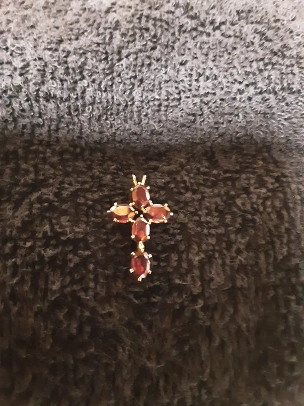 Garnet Cross Pendant thumbnail