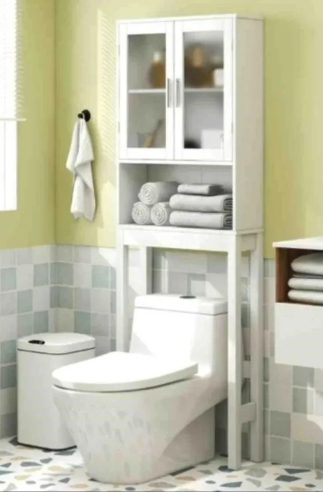 Costway White Over-the-Toilet Storage Cabinet thumbnail