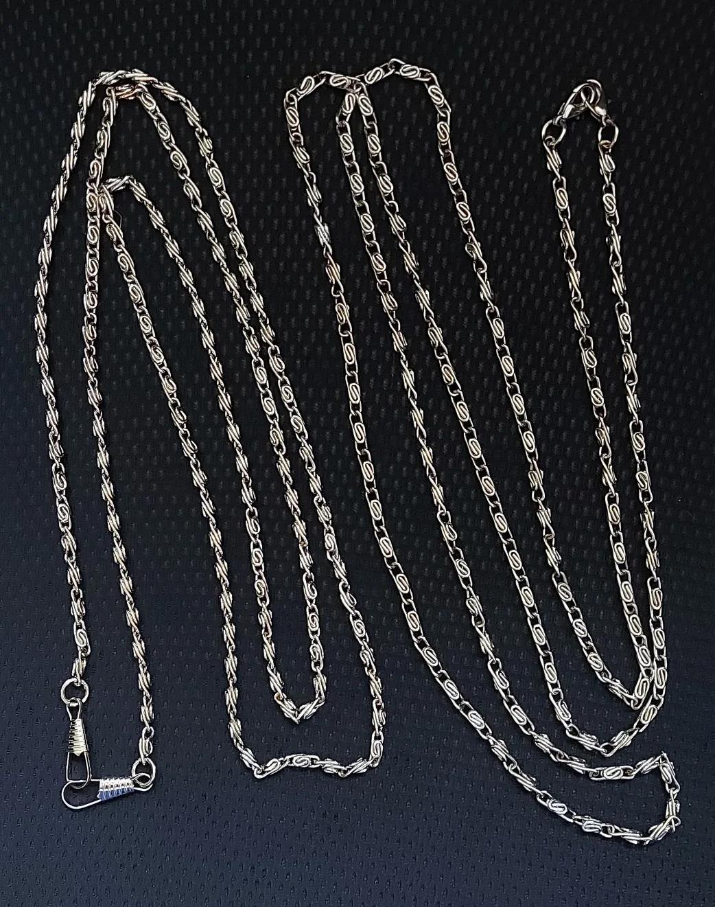 2 long silver-tone chains thumbnail
