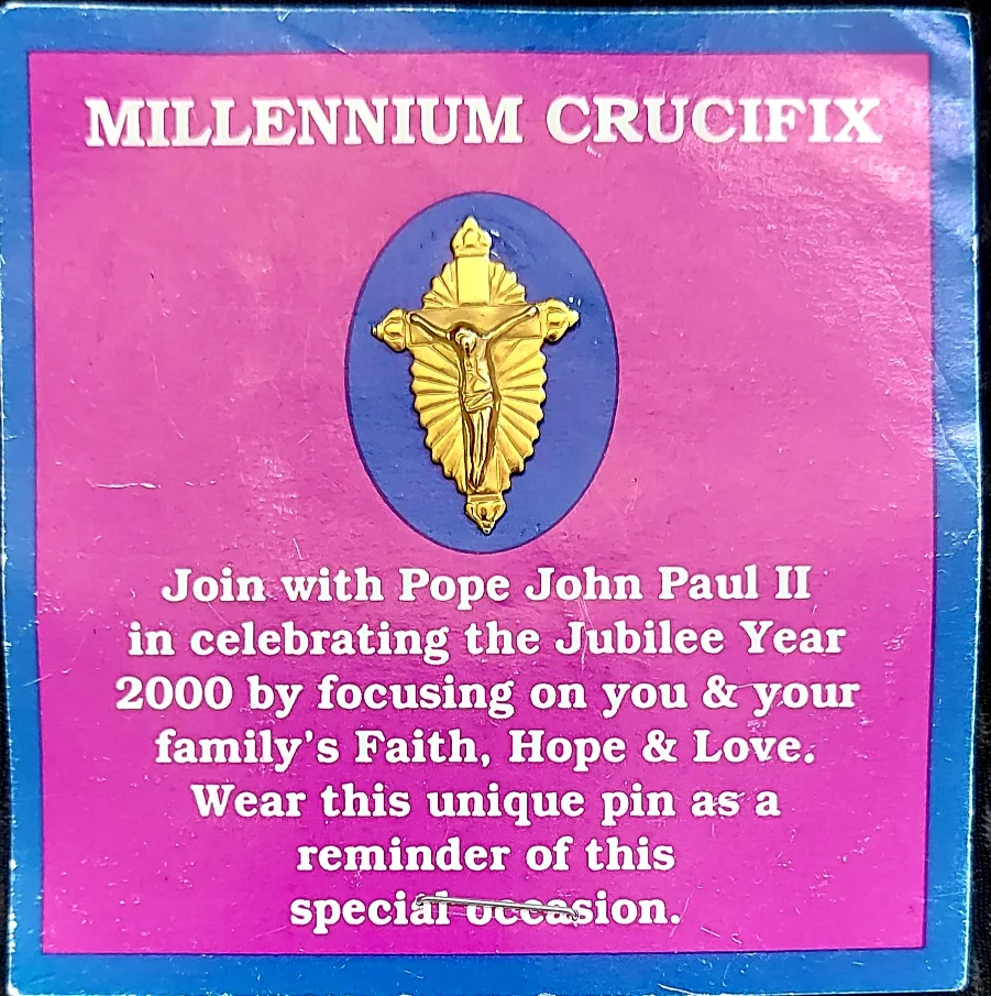 Millennium Crucifix Pin - Pope John Paul II Jubilee thumbnail