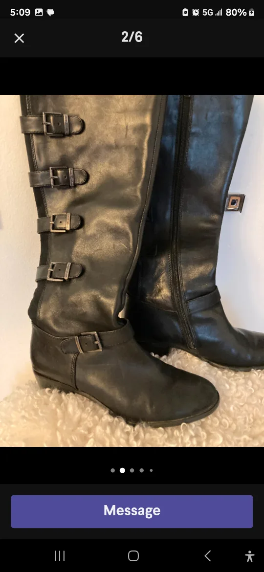 Chiara Ferragni Black Leather Boots thumbnail