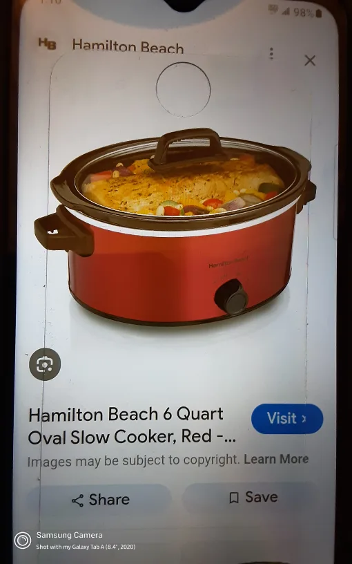 Hamilton Beach 6 Quart Oval Slow Cooker - Red thumbnail
