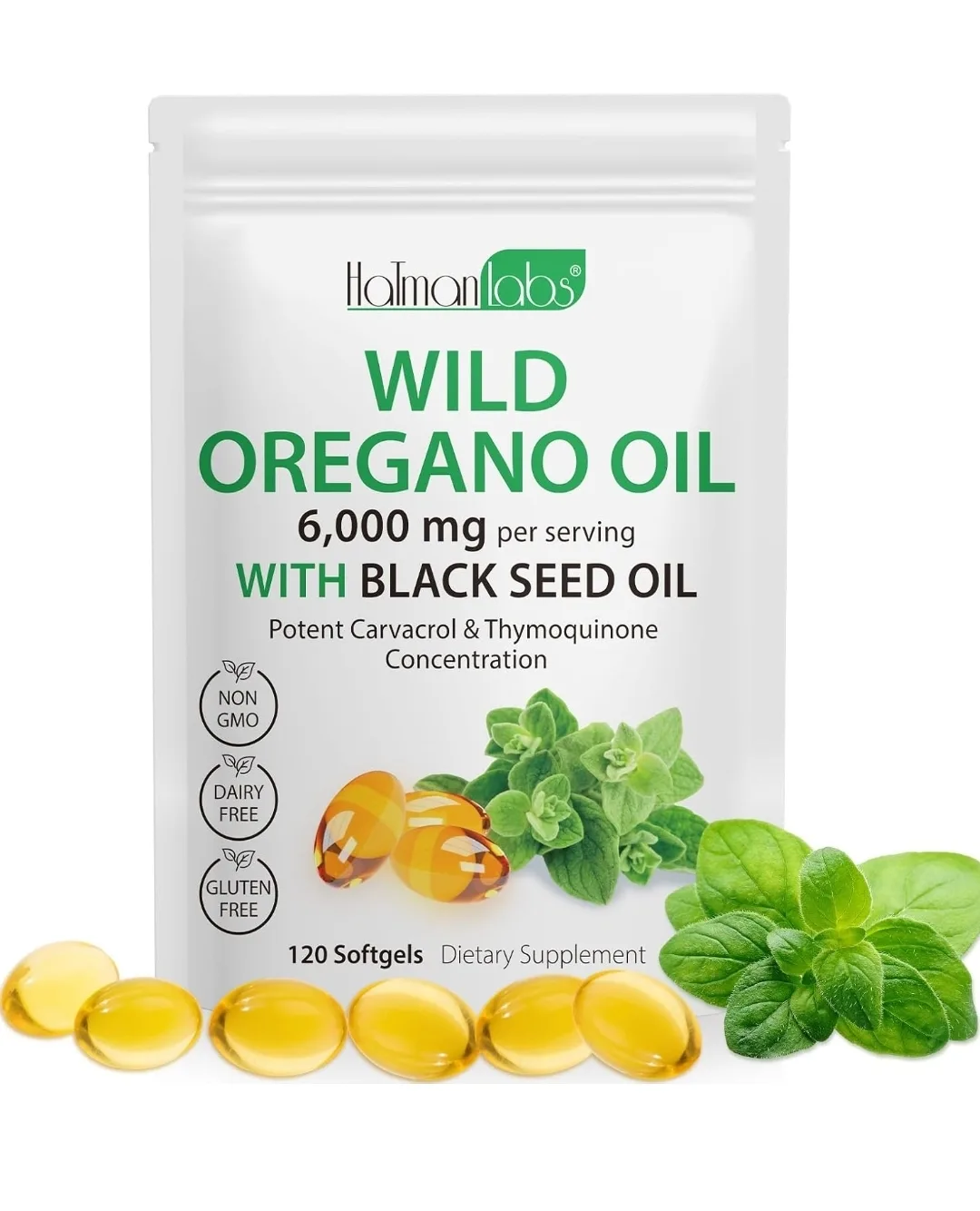 Oil of Oregano with Black Seed Oil – 6000mg | 120 Softgels thumbnail