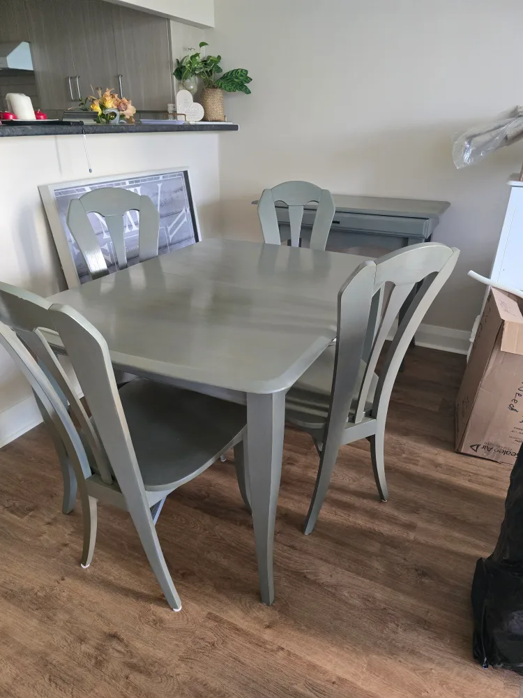 Dining Table with 4 Chairs - Grey thumbnail