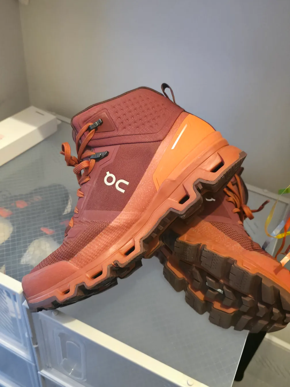 BNIB On Cloudrock 2 Waterproof Hiking Boot, 9.5(W) or 8(M), RED thumbnail