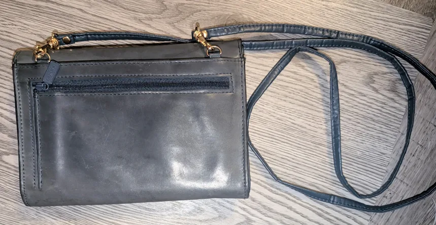 👛Vintage Buxton Leather Crossbody Wallet - Blue👛 image indicator(4)