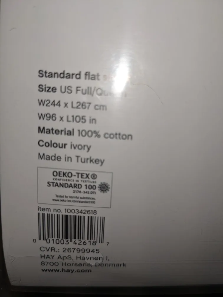 HAY standard Flat Sheet - Full/Queen, Ivory 🥕 #Thrifty Pick image indicator(3)