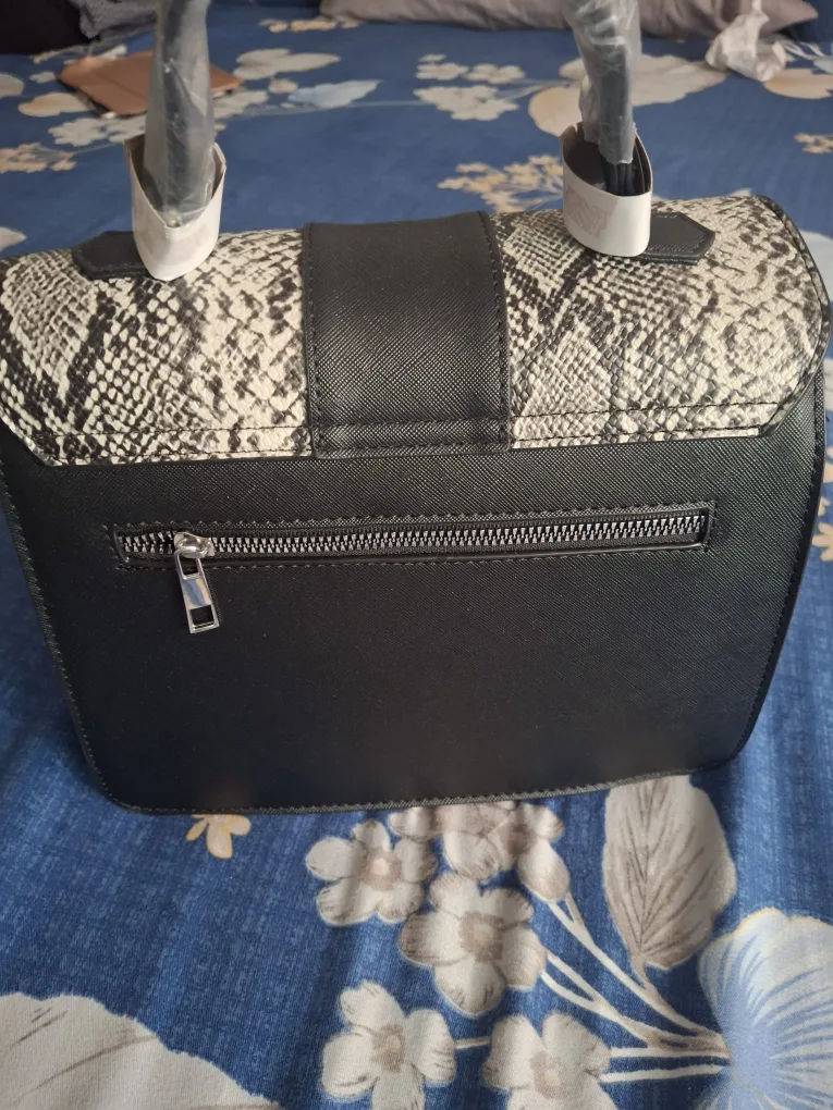 Ardene Faux Leather Square Tote Bag - New image indicator(6)