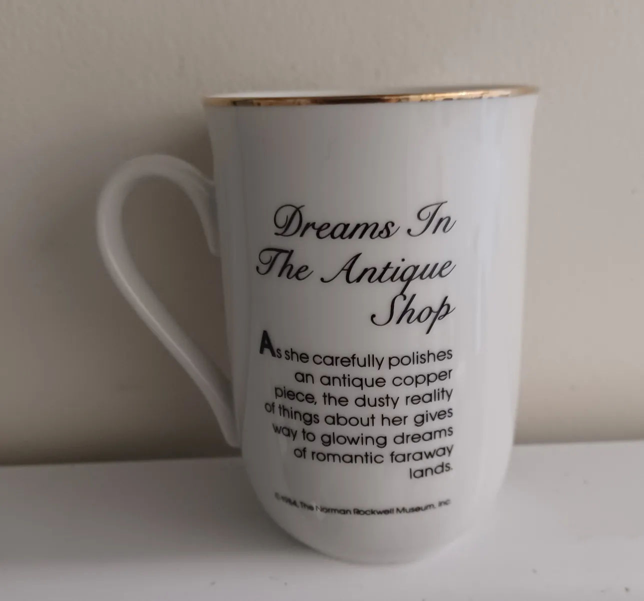 Set of 4 Vintage Gold rimmed Norman Rockwell Collector's mugs image indicator(5)