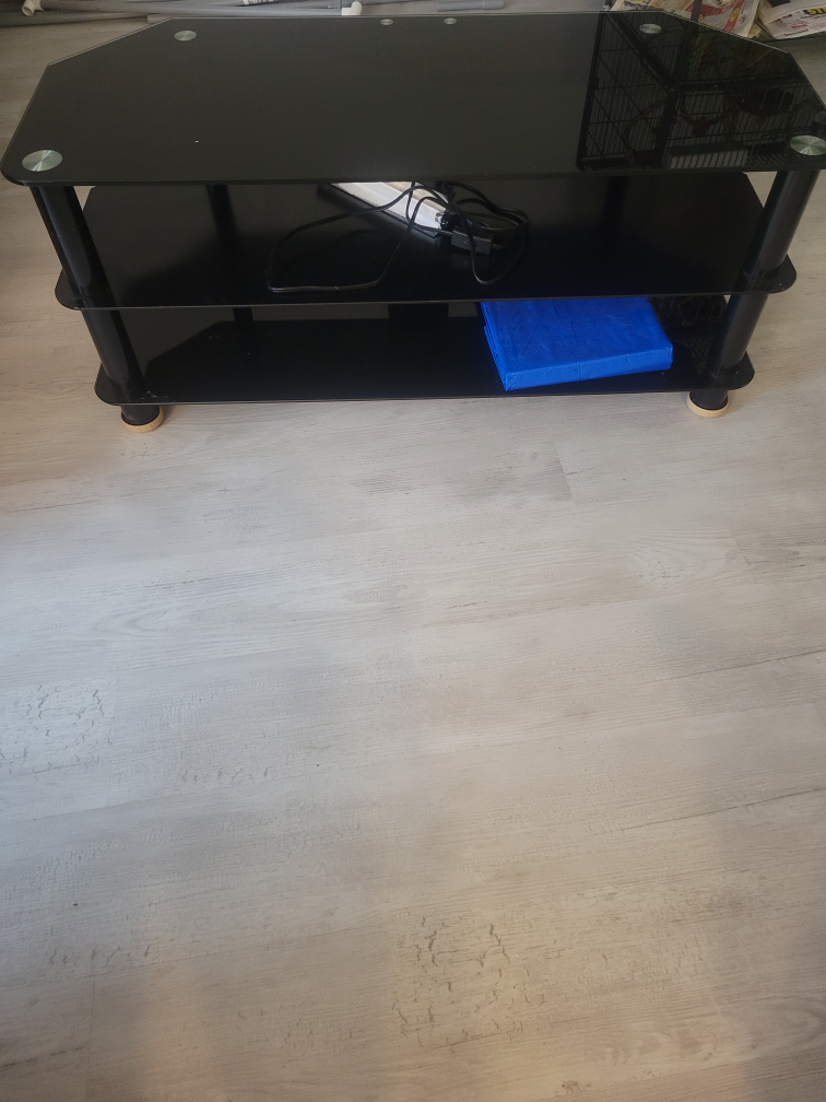 Black Glass TV Stand