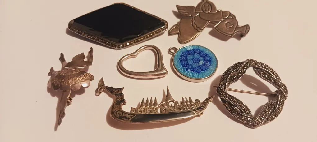 Sterling Silver 925 Brooches & Pendants. $25 each/$77 ALL. thumbnail