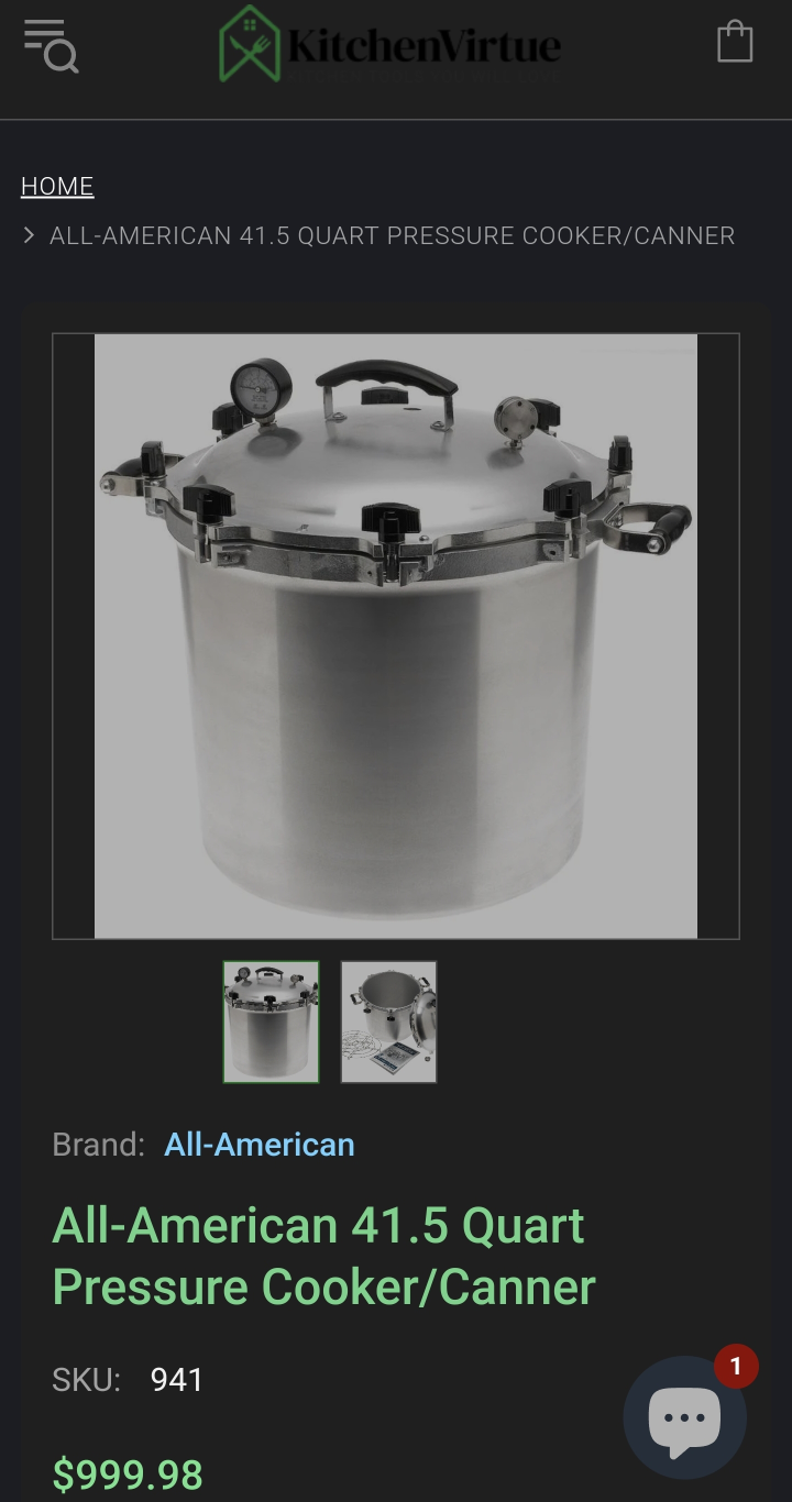 All-American 41.5 Quart Pressure Cooker/Canner