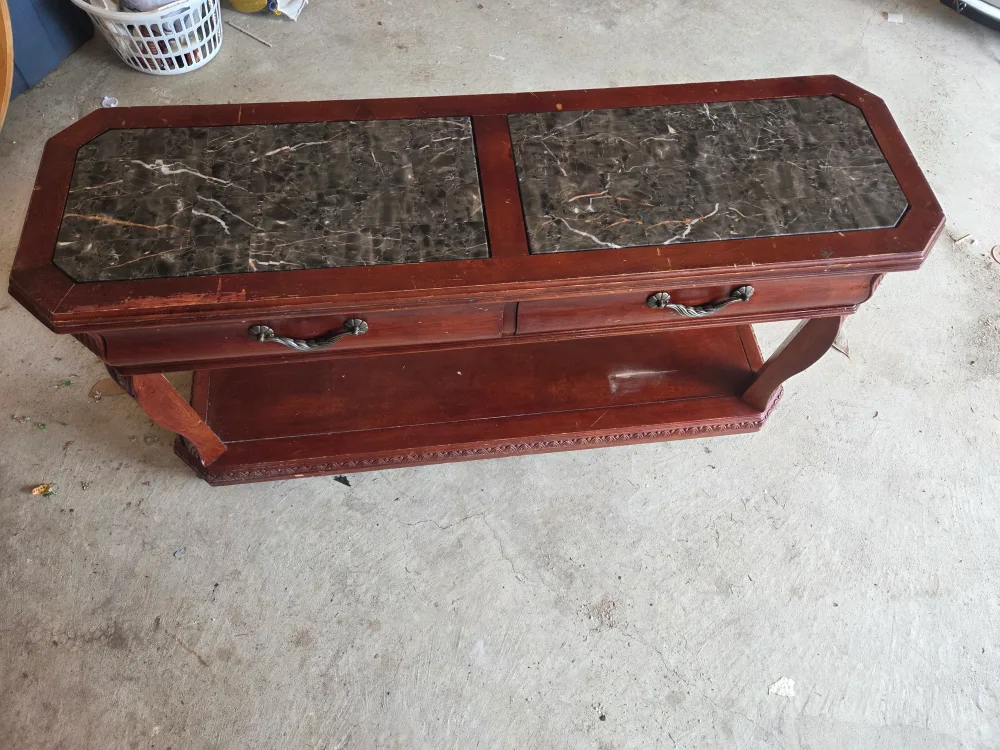 Vintage Marble Top Table thumbnail