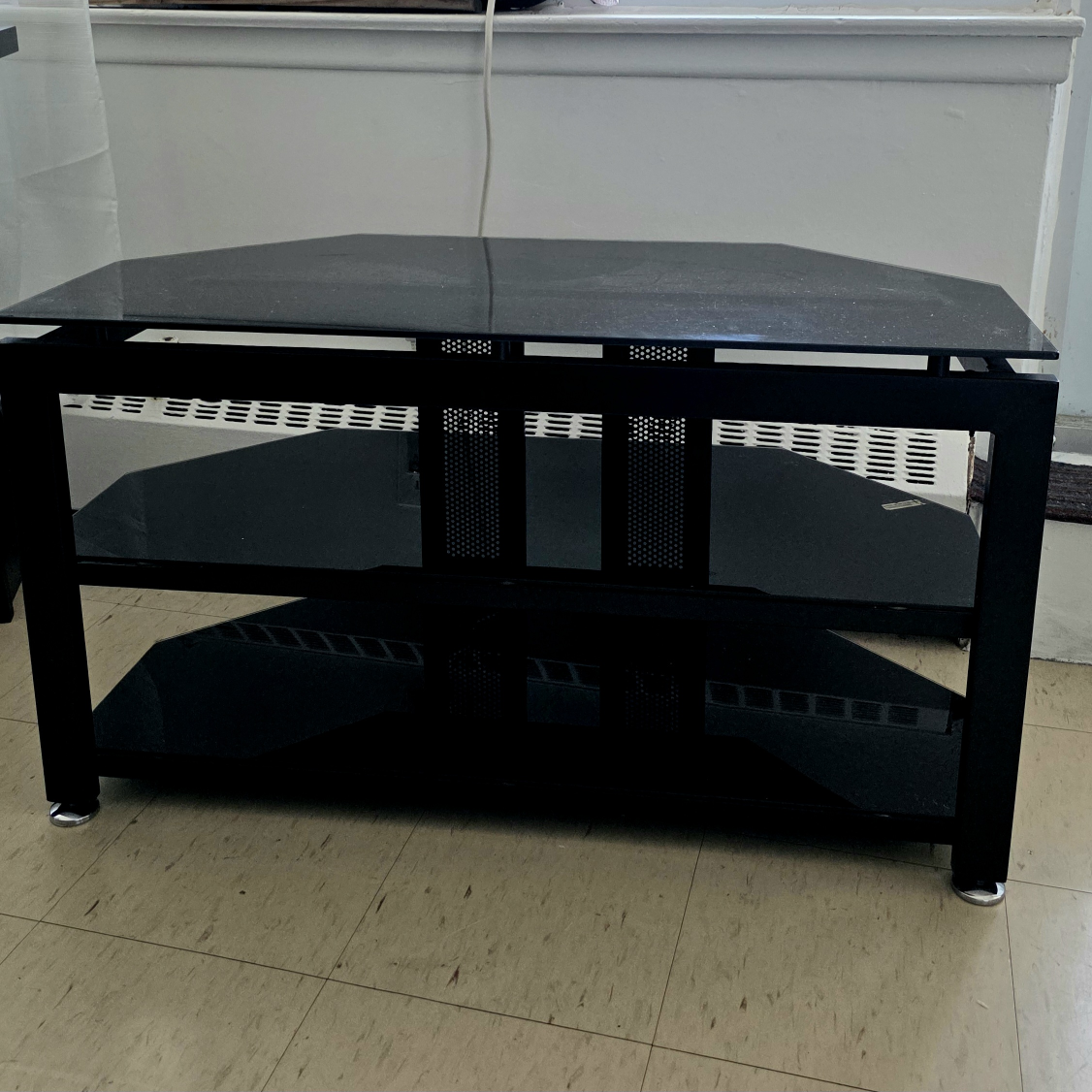Black Glass TV Stand