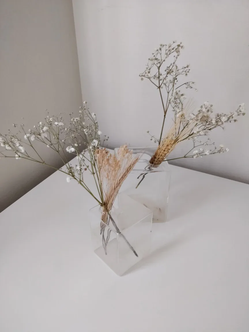 Set of 2 cubic flower vases from Zara home thumbnail