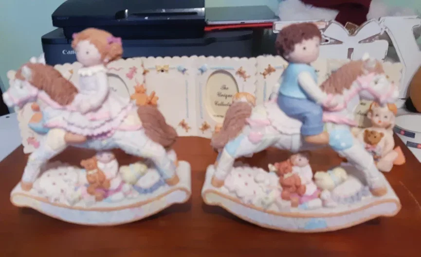 2 Vintage Rocking Horse Figurines thumbnail