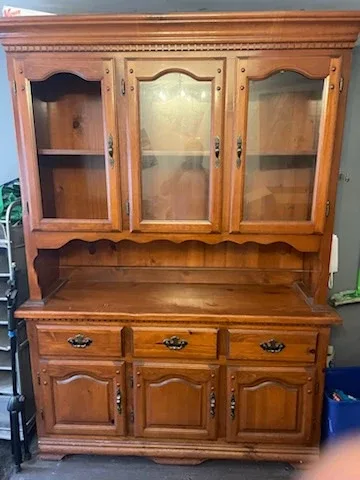 Wooden Hutch with Glass Doors thumbnail