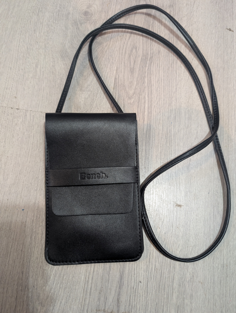 Bench. Black Phone Bag with Strap