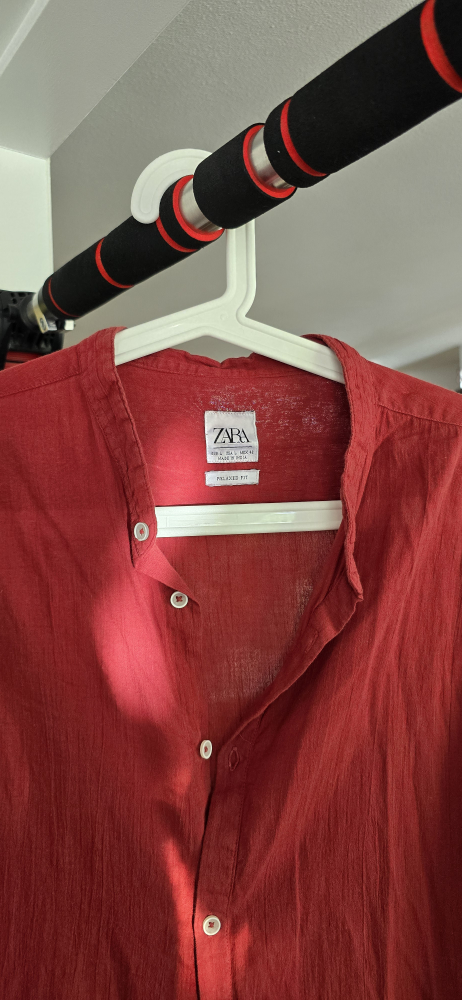 Zara Red Relaxed Fit Shirt - Size L - photo 2