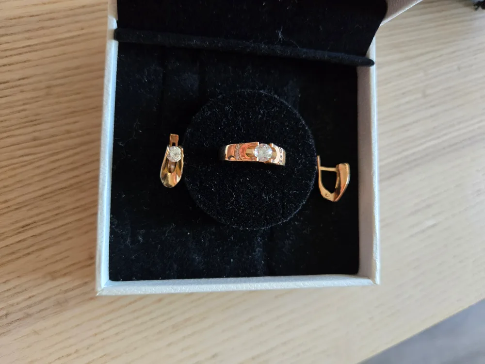 Golden Earrings and Ring Set thumbnail