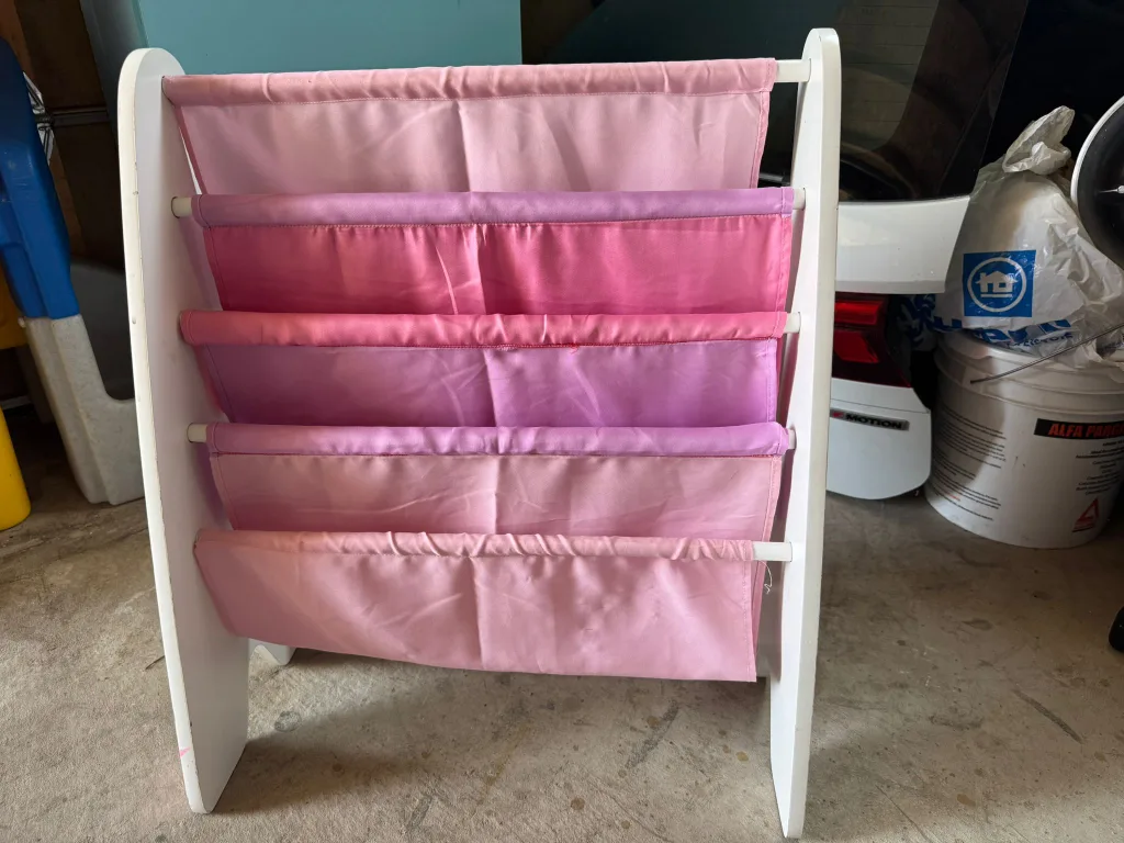 Pink Fabric Book Rack thumbnail