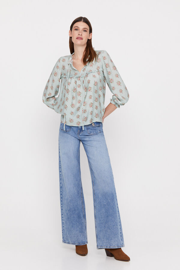 Cortefiel Floral Print Blouse - Size Small - photo 4