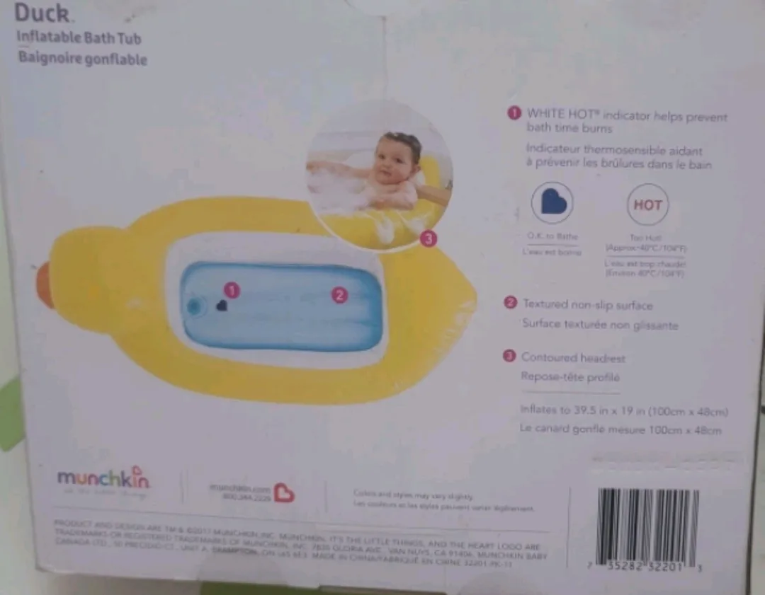 Munchkin Duck Inflatable Baby Bathtub - Yellow thumbnail