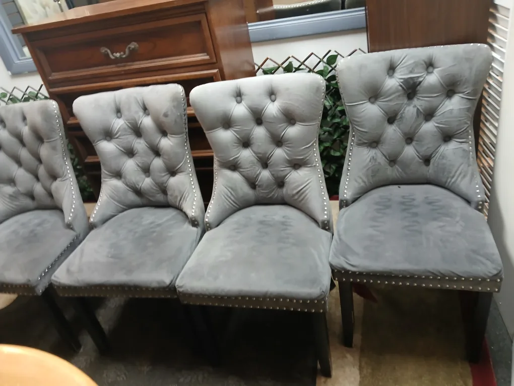 dining set 4 chears black legs image indicator(8)