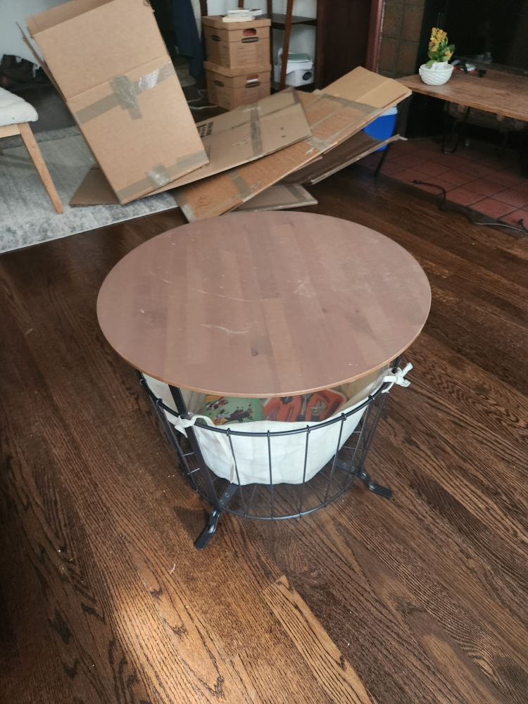 Round Wooden Table with Storage - photo 3