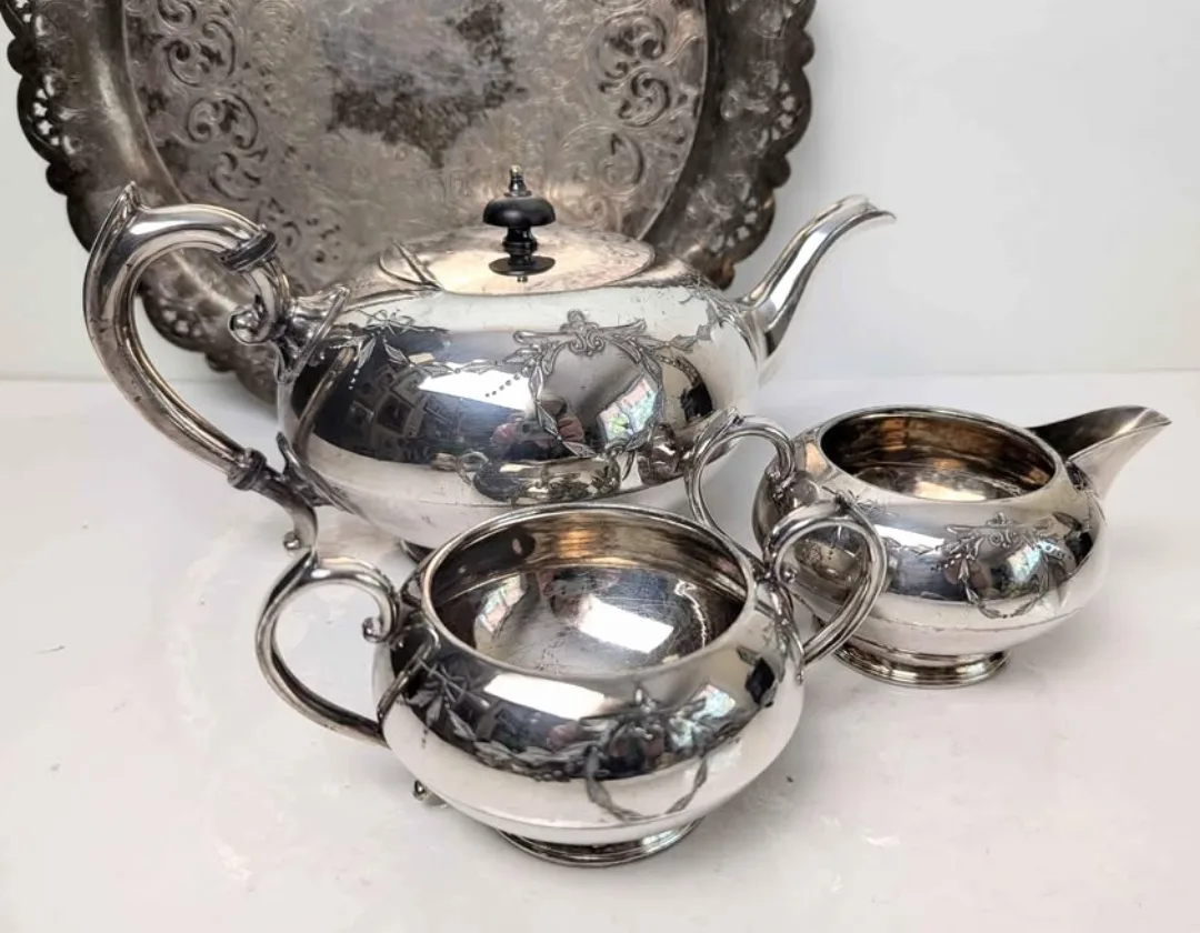 Silver Plated Tea Service Set ~ image indicator(6)