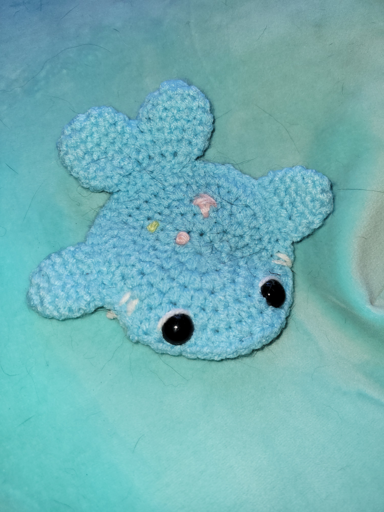 crocheted whale pouch