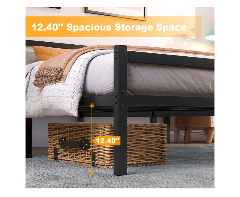 Queen Size Metal Bed Frame - Black