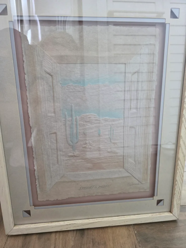 Framed Desert Window Artwork by Wess thumbnail