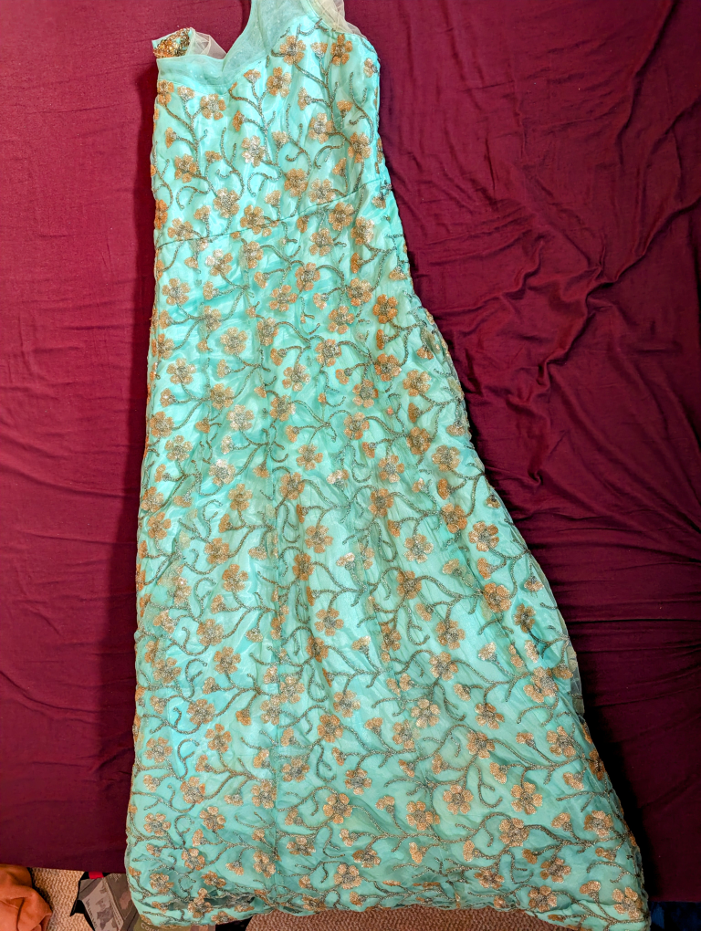 Aqua Anarkali Dress with Dupatta - photo 3
