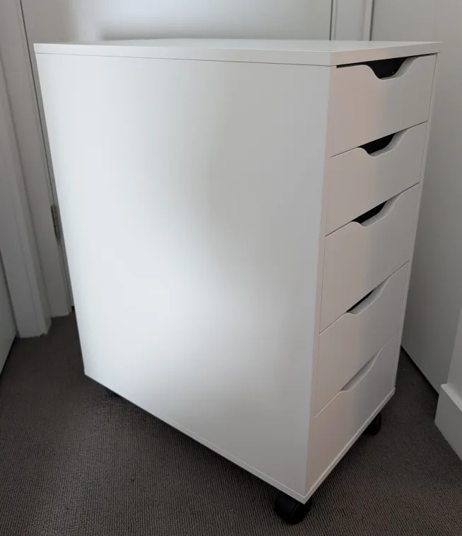 IKEA Alex White 5 Drawer Unit with Wheels image indicator(2)