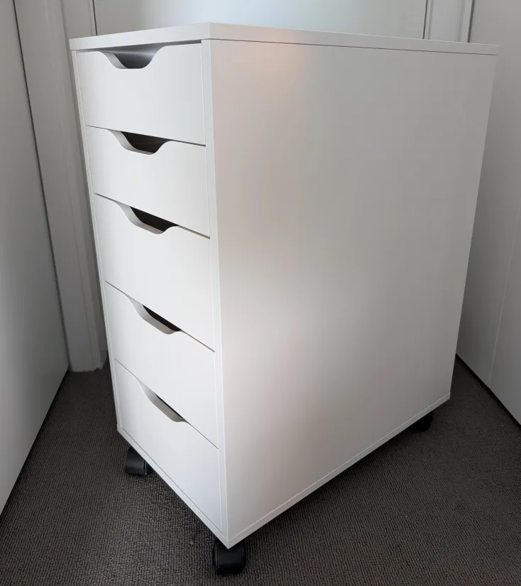 IKEA Alex White 5 Drawer Unit with Wheels image indicator(3)