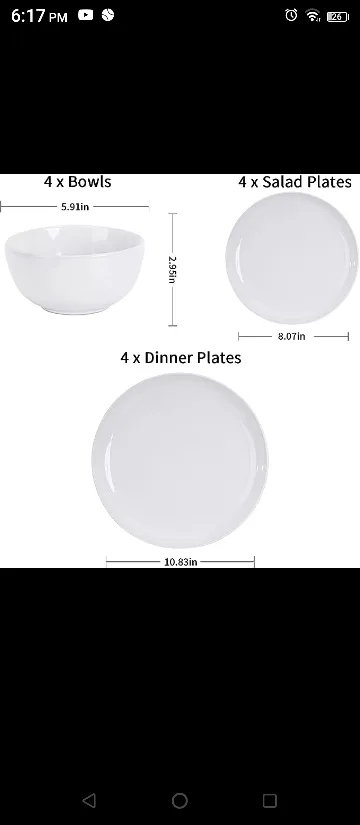 BOBOYM 12-Piece Dinnerware Set, Service for 4 image indicator(2)