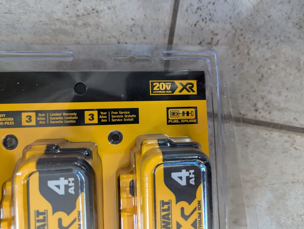 New DeWalt 20V Lithium Ion Batteries - 4 Pack image indicator(4)