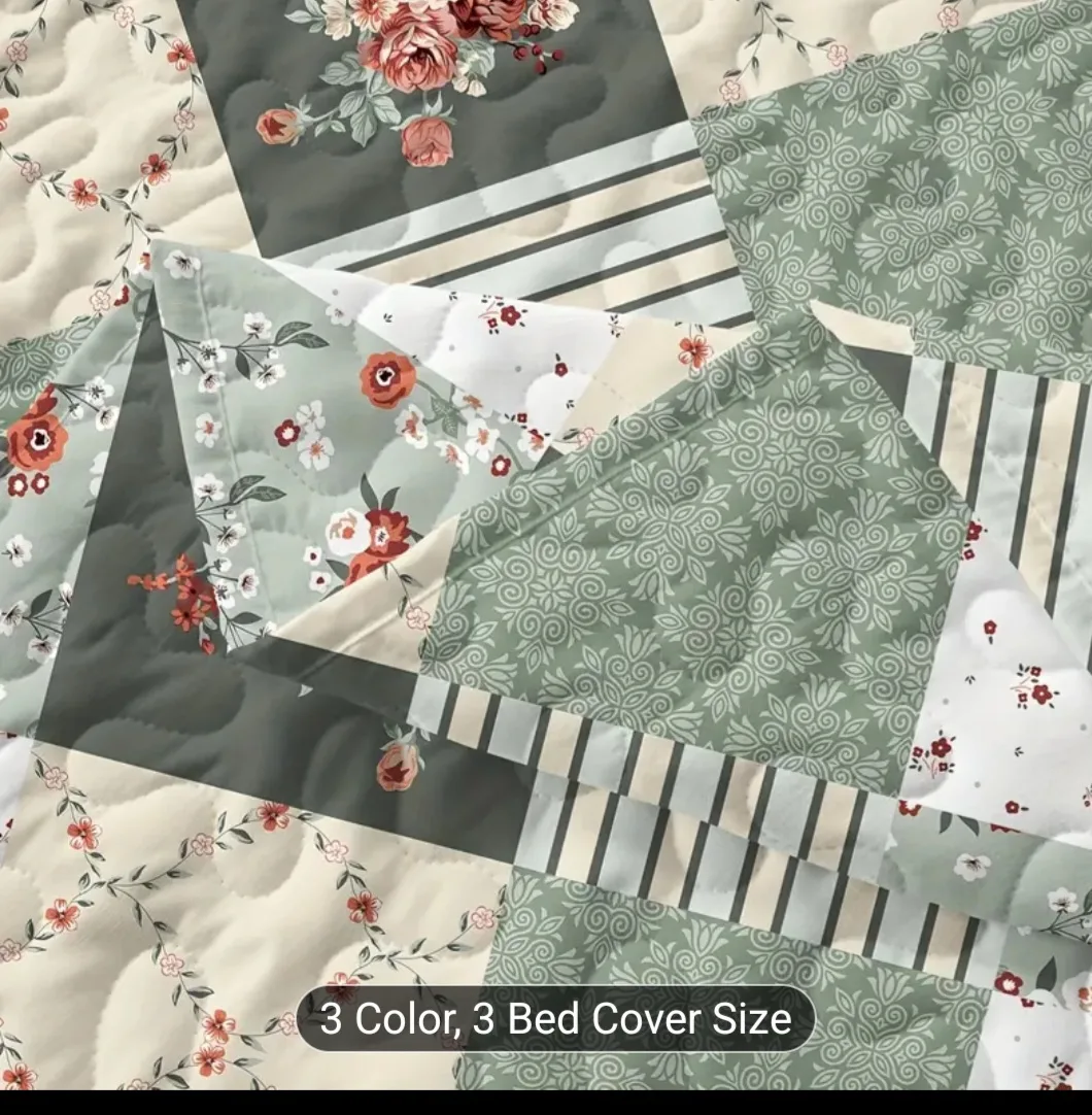 Floral Patchwork Quilt with Pillow Shams image indicator(6)