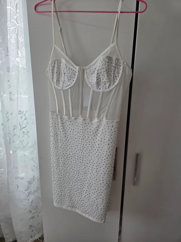 Black & white Rhinestone Mini Dress image indicator(9)