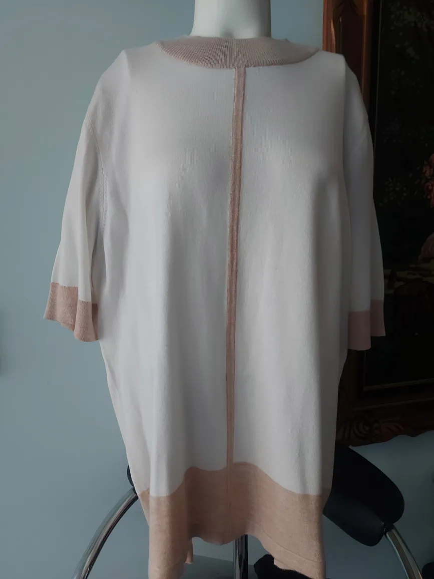 Eileen Fisher White/Beige Sweater - Size L thumbnail