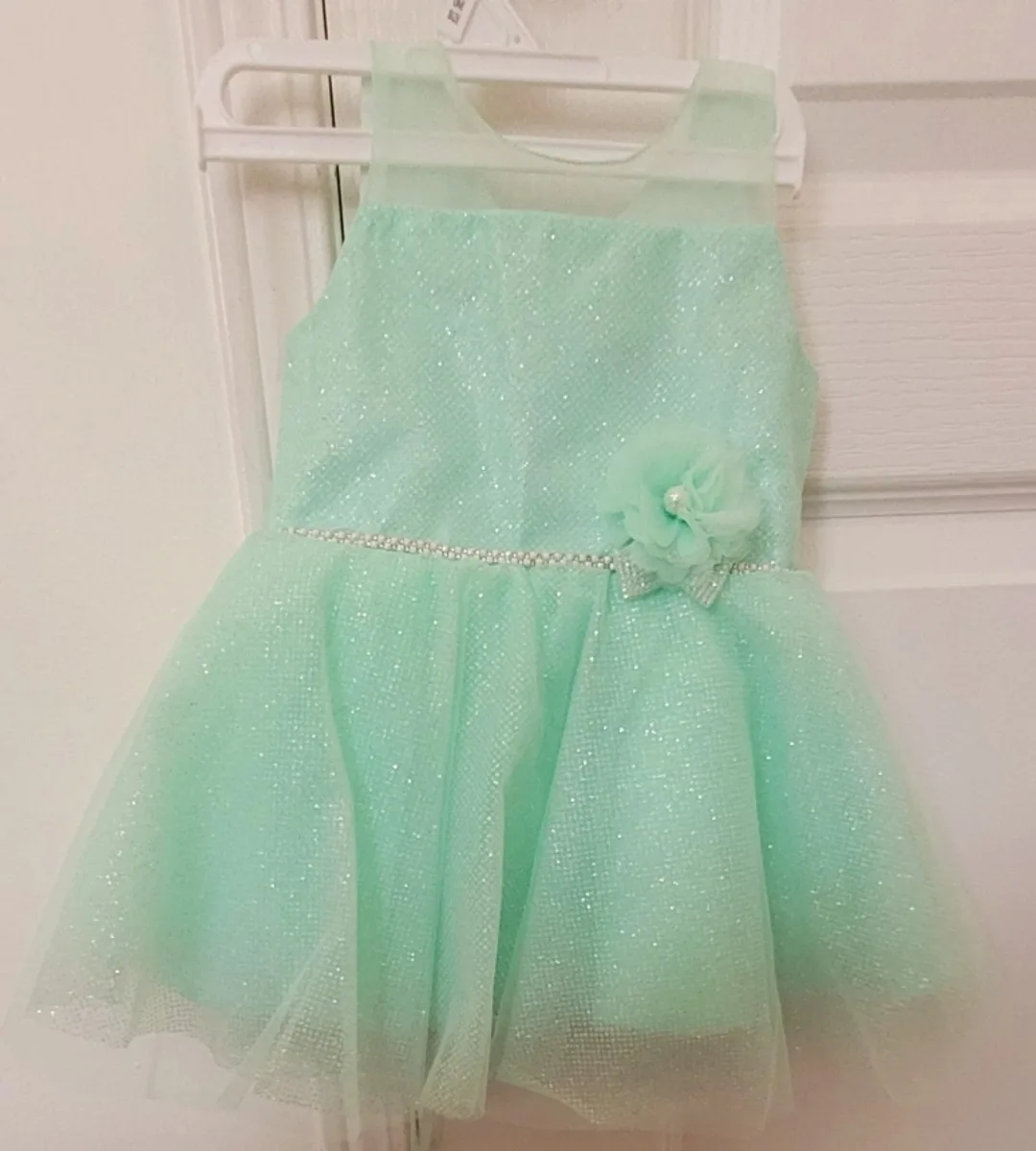 5 months Mint Green Baby Dress with Shoes & Headband thumbnail