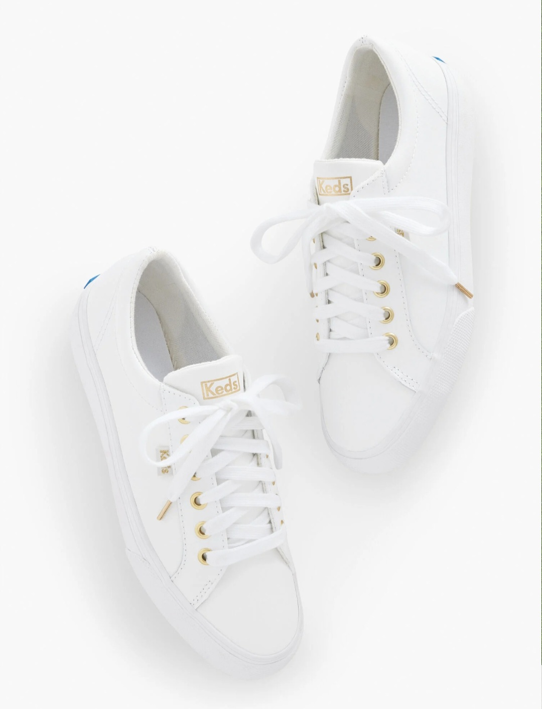Keds Women's Sz 8 Jump Kick Leather White/Gold Sneakers - photo 4
