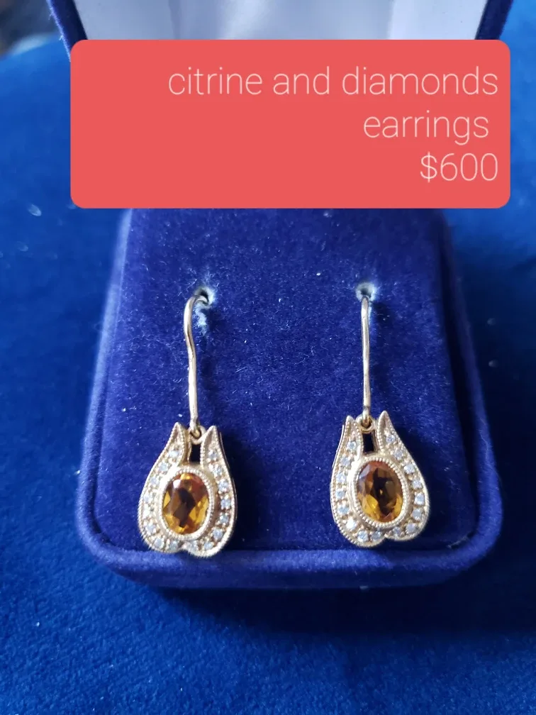 Citrine and Diamonds Earrings thumbnail