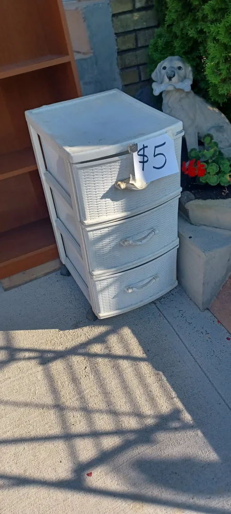 White 3-Drawer Plastic Storage Unit - $5 thumbnail