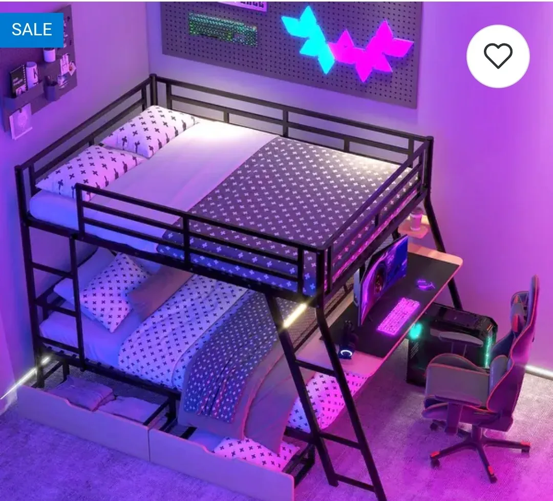 Black Metal Loft Bed (no hardware) thumbnail