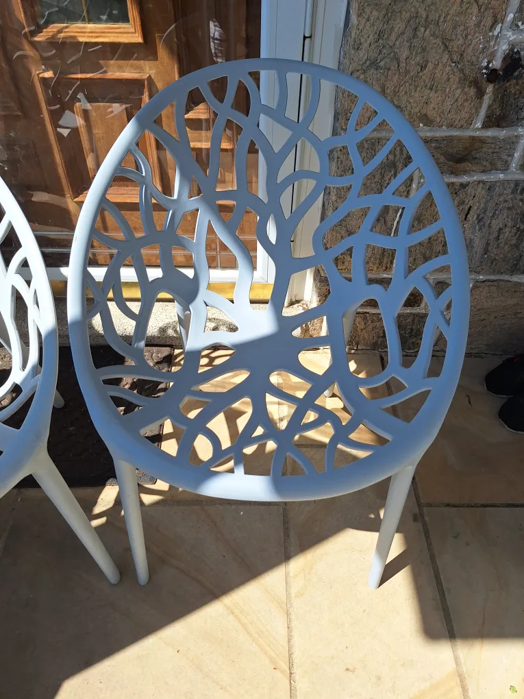 Set of 2 Outdoor Indoor Modern gray chair image indicator(2)