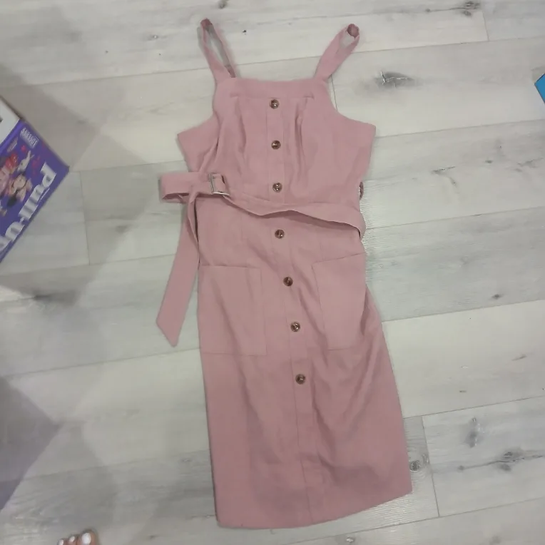 Shein Pink Corduroy Dress - Size S thumbnail