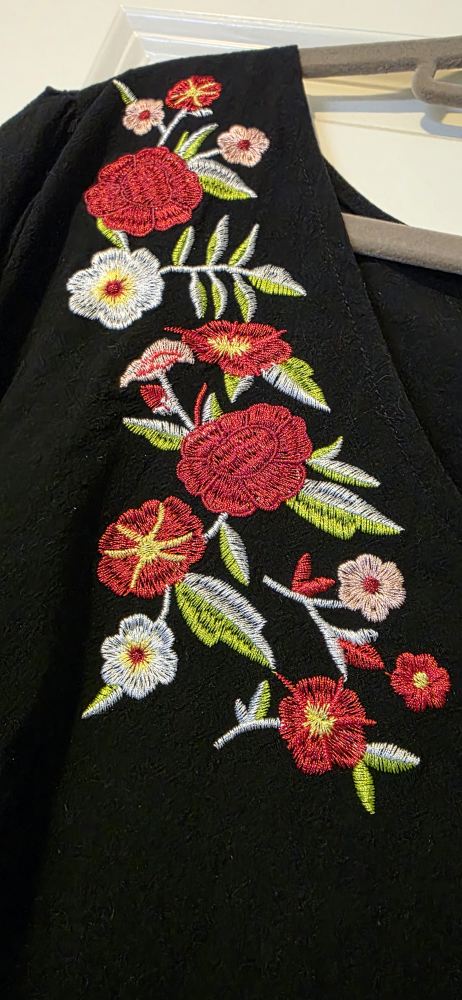 Floral Embroidered Black Dress - Size 2X - photo 2