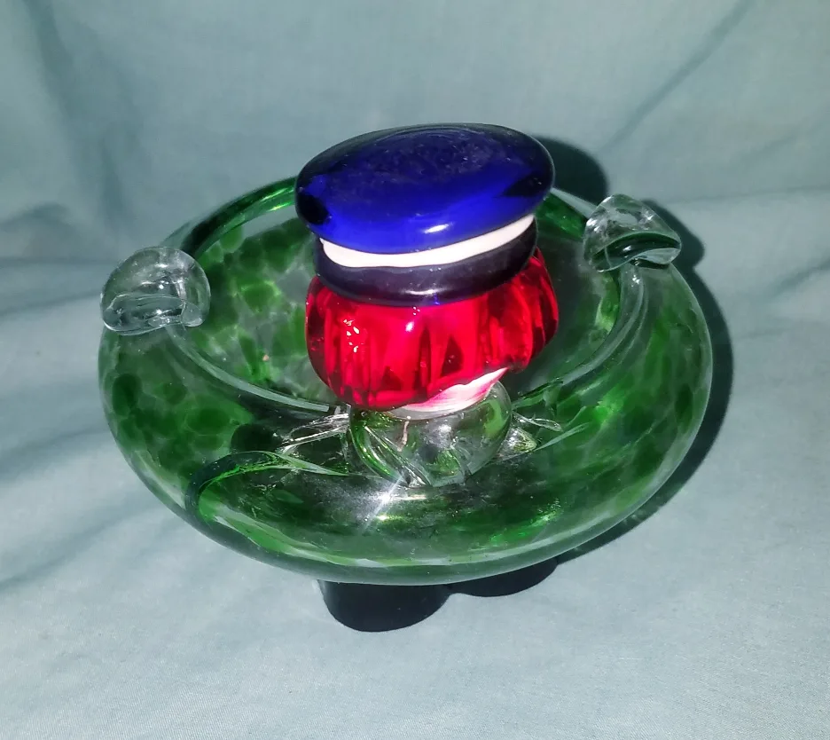Vintage Antique Murano Art Blown Glass Clown Dog Ashtray image indicator(5)